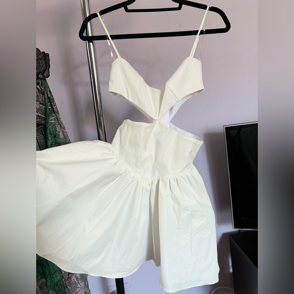 Mistress Rocks White Cutout Corset Mini Dress
